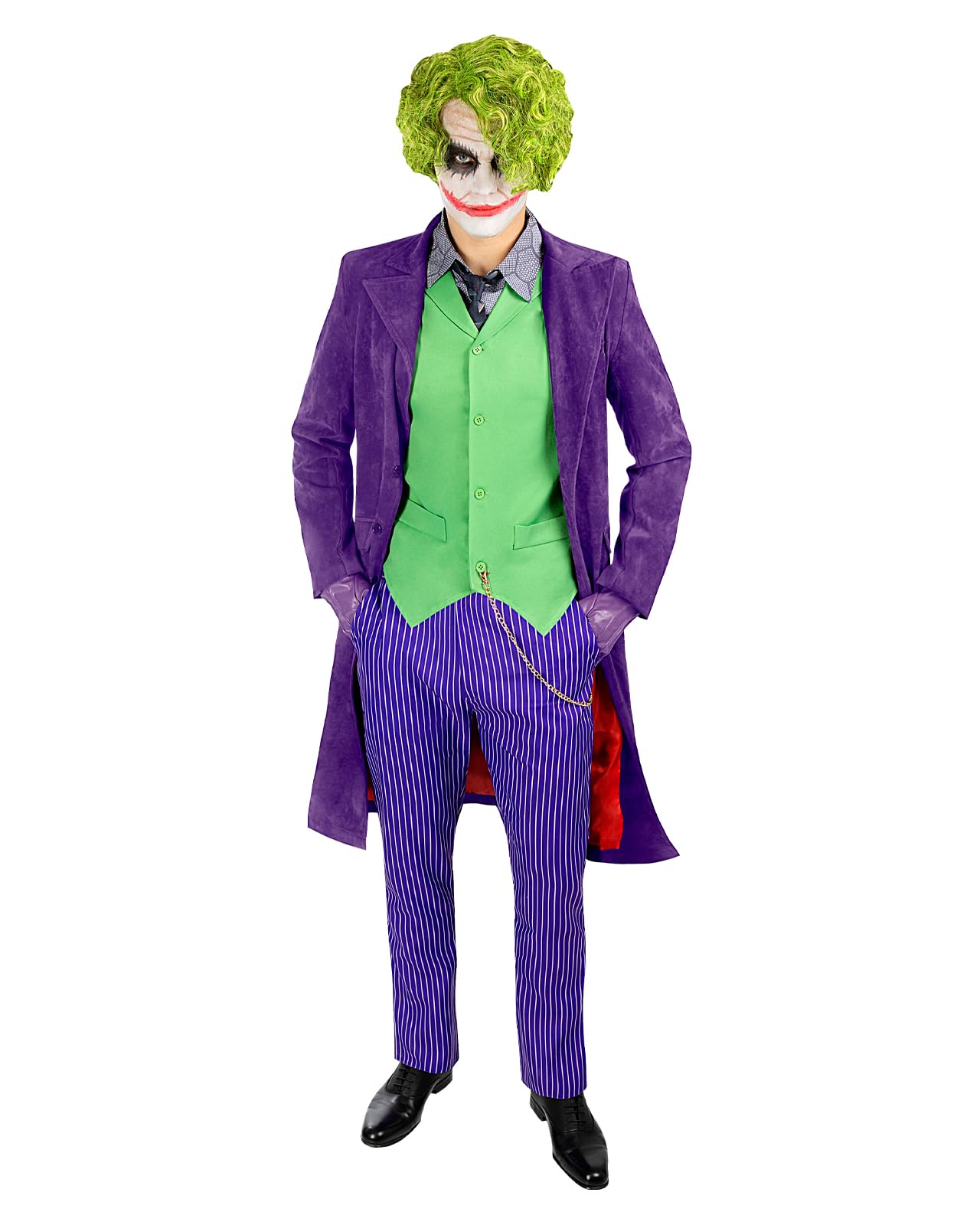 Funidelia Official Joker Costume The Dark Knight - Diamond Edition for Men, Includes trousers, shirt, tie, Superheroes, DC Comics, Costume for adults for parties, Carnival and Halloween - Size L