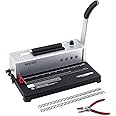 TIANSE Binding Machine, Spiral Coil Binder Machine, Manual Book Maker Punch Binder with Electric Coil Inserter,Suit for Letter Size / A4 / A5 with 100pcs 5/16'' Plastic Coil Binding Spines & Plier