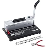 TIANSE Binding Machine, Spiral Coil Binder Machine, Manual Book Maker Punch Binder with Electric Coil Inserter,Suit for Letter Size / A4 / A5 with 100pcs 5/16'' Plastic Coil Binding Spines &amp; Plier