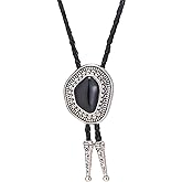 Doitby Turquoise Bolo Tie for Men, Leather Braided Necktie Western Cowboy Bola Tie Costume Accessories for Men Women