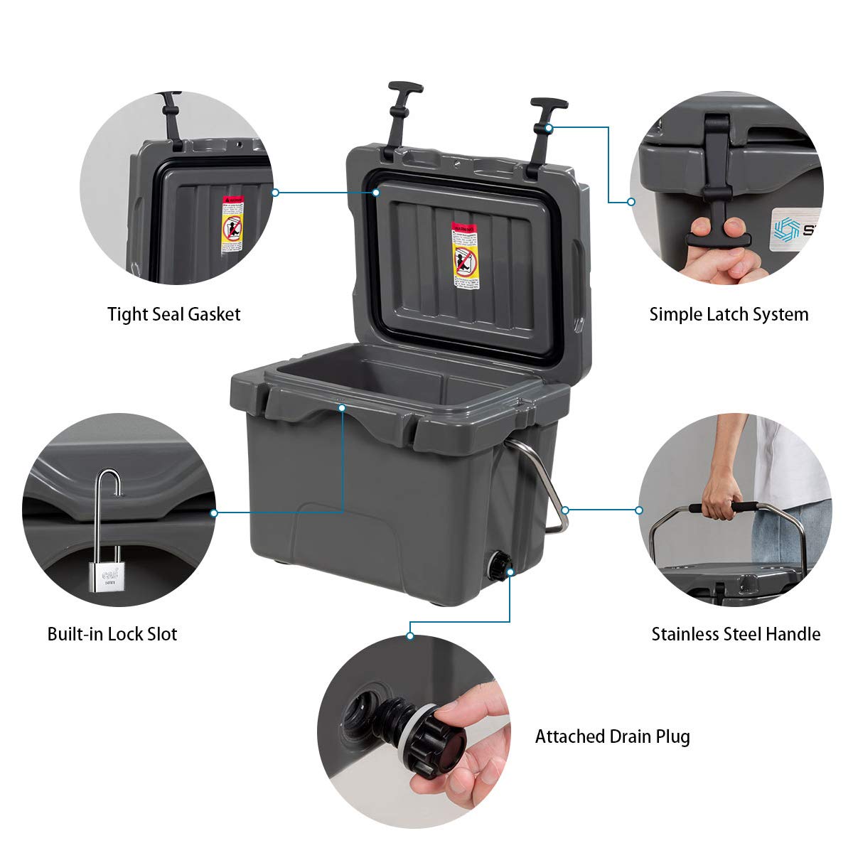 Cooler Box Goplus Cooler With Wheels, Insulated Large Ice Chest