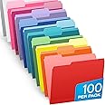 Pendaflex Colored File Folders Letter Size - 100 Pack of 12 Assorted Color Folders for Documents - 1/3-cut Tabs - Manila Office Folders