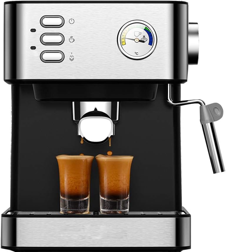 Filter Coffee Maker, Coffee Bean Grinder, Programmable Coffee Makers, 1.5 Liters Coffee Machine, Anti-Drip System, Built-in Steam Wand, Automatic Bean to Cup Coffee Machine