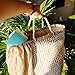 dufmod Large Natural and Plush Woven Seagrass Tote Belly Basket for Storage, Laundry, Picnic, Plant Pot Cover, and Beach Bag (Plush Zigzag Chevron Seagrass White, Large)