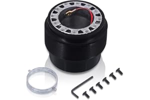 AJP Distributors Performance Racing Upgrade JDM 6 Hole Bolt Pattern Steering Wheel Adapter Hub Removable Release Connector Unit Boss Kit Black For Civic Accord Prelude S2000 S2K CRV CRZ Fit RSX TL CL