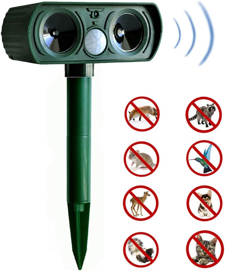 XEMQENER Cat Repellent, Garden Ultrasonic Solar Powered Animal Repeller