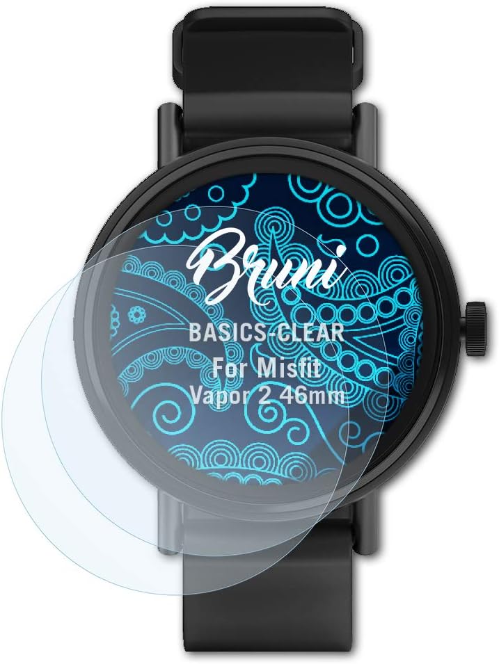 Bruni Screen Protector compatible with Misfit Vapor 2 46mm Protector Film, crystal clear Protective Film (2X)