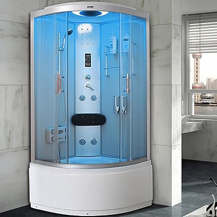 Virpol Modern Quadrant Corner Steam Shower Cubicle Enclosure Bath