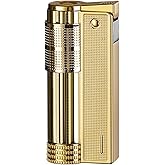 Vintage Flint Jet Torch Paraffin Refillable Butane Lighter Gold | Unique Digging Craft, Suitable for Fireplace, Candles, Kitchen and Camping, Butane Gas Not Included