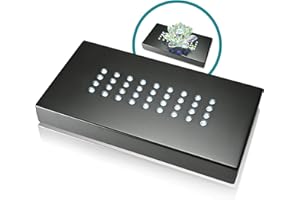 ASENTE 36 White-Light LED Lighted Base for Glass Art - Crystal Display, Lighted Acrylic Base, Glass Vase for Centerpiece Stand, Matte Black