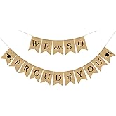Graduation Burlap Banners We are So Proud of You Banners Vintage Grad Banner Graduation Decorations for Graduations Party Supplies 2026 Great for Graduation Party