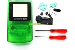 JMXLDS New Full Housing Shell Case Cover Pack with Screwdriver Buttons for Game boy Color GBC Repair Part-Clear Green