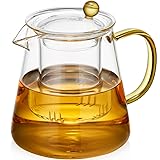 Glass Tea Pot with Infuser and Lid, 750ml/25 fl oz