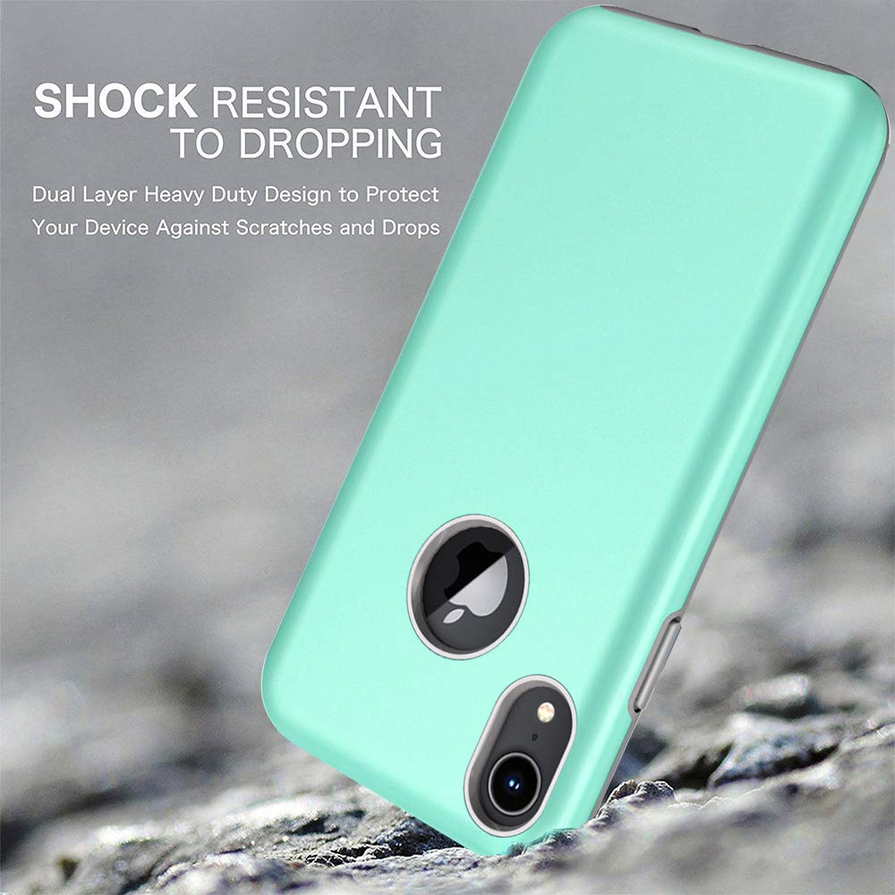 iPhone 2018 Case, 6.1 Inch, Androgate [Pearl Series] Hybrid Matte Protective Back Cover Bumper Case for Apple iPhone 2018 6.1’’, Mint