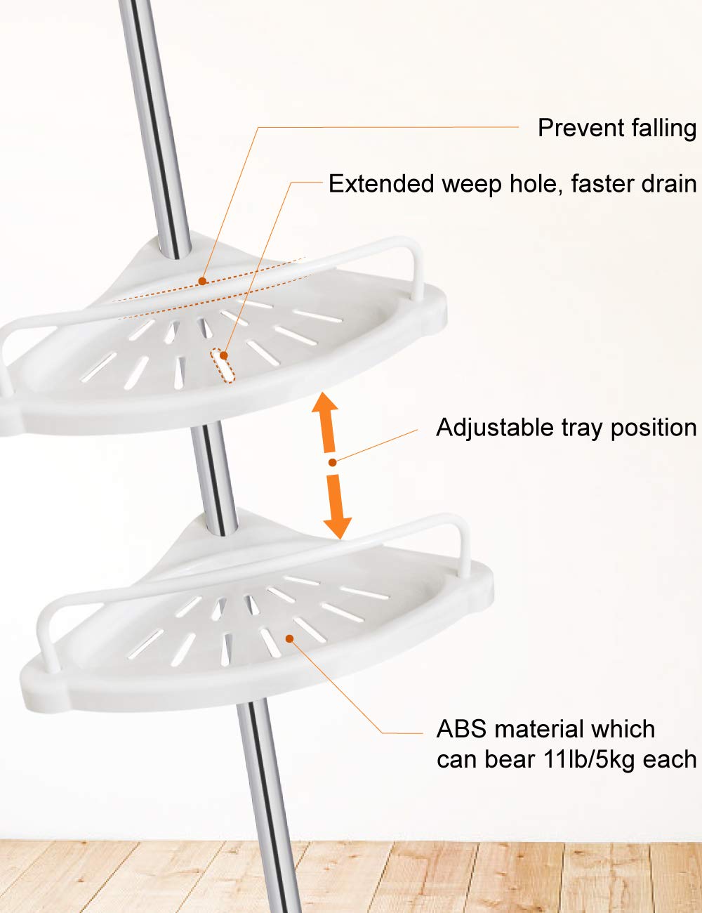 Home & Kitchen Constant Tension Stainless Steel Pole Organizer ADOVEL 4