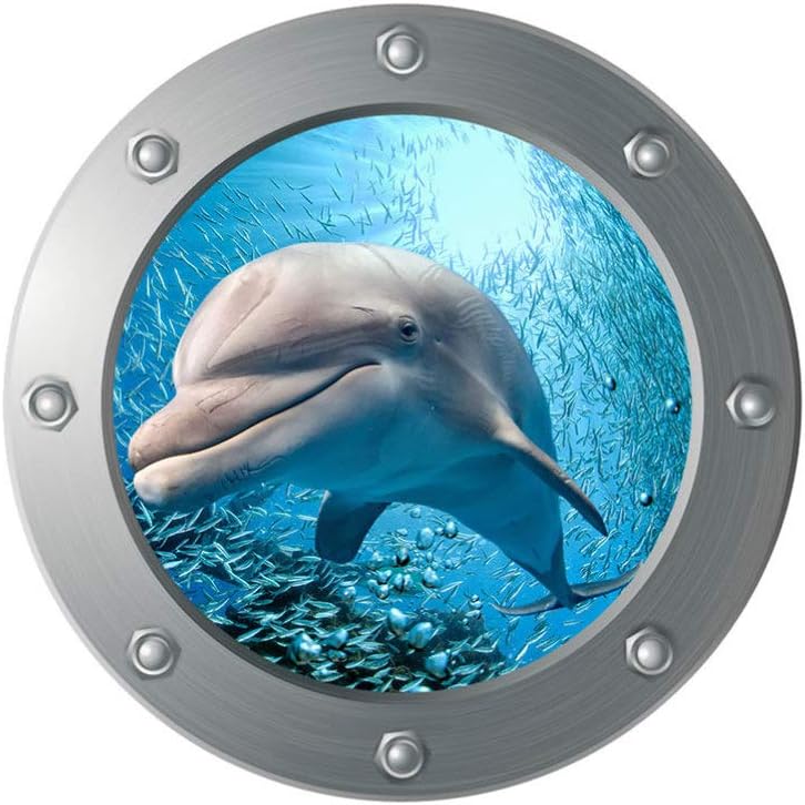 CLISPEED Wall Stickers Underwater Dolphin Wall Decor, Multicoloured