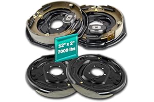 JADODE 4 Pack 12" x 2" Electric Trailer Brake Assembly fits 7000 lbs Axle Trailers,Electric and Hydraulic Brake for Two Pair- 23-108-00/23-181-00 Trailer Brakes