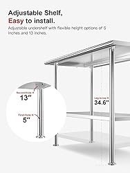 Atelicf Stainless Steel Prep Table for Work, 24