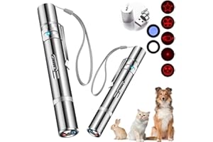 Cyahvtl Laser Pointer, Cat Toys for Indoor Cats, Kitten Dog Laser Pen Toy, Red Dot LED Light Pointer Interactive Toys for Indoor Cats Dogs, USB Charging, 5 Switchable Patterns（2Pcs）