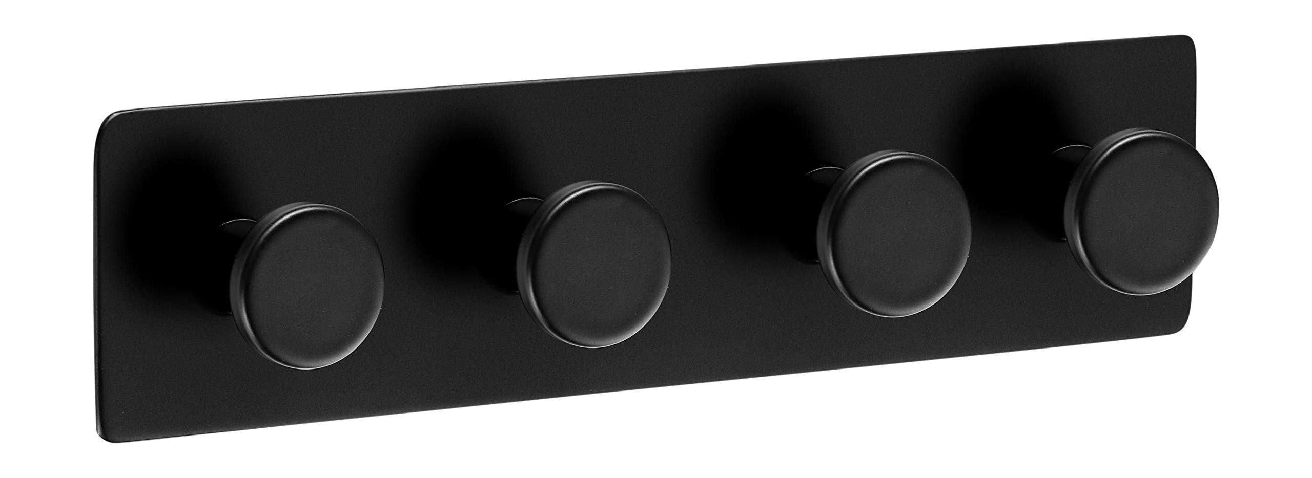 Ambrosya® | Exclusive adhesive robe hook made of stainless steel | Bathroom Dishcloth Hook Holder Bracket Towel Hook Rack Rail Coat Hooks (Stainless Steel (Black), 1 x 4)