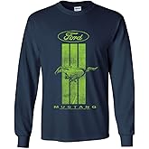 Ford Mustang Green Stripe Long Sleeve T-Shirt Classic American