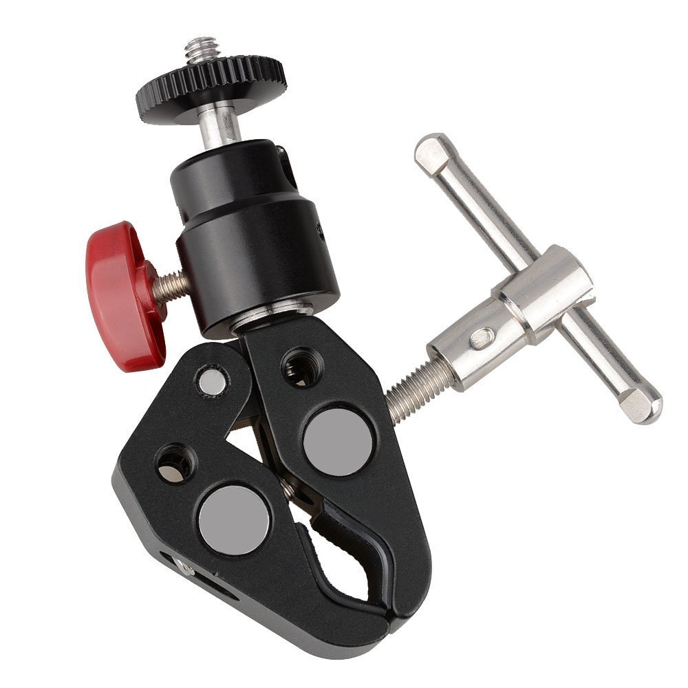 CAMVATE Super Clamp Articulated Mini Ball Head with 1/4"-20 Thread Hole
