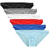 Summer Code Mens Basic Bikini Briefs Pack Low Rise Ice Silk Underwear