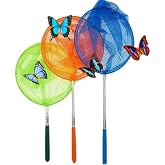 #1 M-jump 3 Pack Colored Telescopic Butterfly Nets - Great for Catching Insects Bugs Fishing - Outdoor Toy for Kids Playing - Extendable from 6.8" to 34"&hellip;