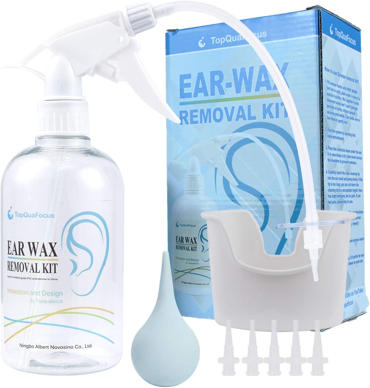 TopQuaFocus Earwax Remover Kit Ear Irrigation Kit Earwax Cleaner and