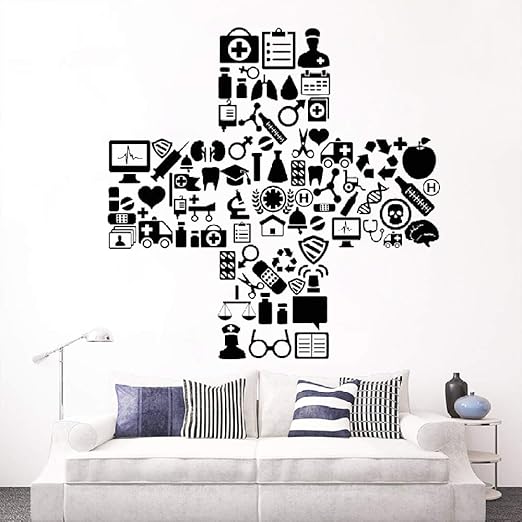 Modeganqingg Adhesivo De Pared De Vinilo Simbolo De Hospital