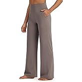 G4Free Wide Leg Yoga Pants Womens High Waist Loose Comfy Pants Dressy Casual Trouser with Pockets (Taupe,XXL,Petite)