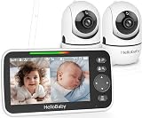 HelloBaby No Wifi Baby Monitor 2 Cameras 5" Split Screen Night Vision