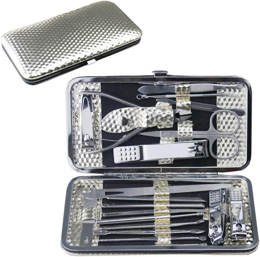 19 Pcs Nail Clippers Nail Care Cutter Cuticle Remover Pedicure Travel Grooming Manicure Tool Kit Set