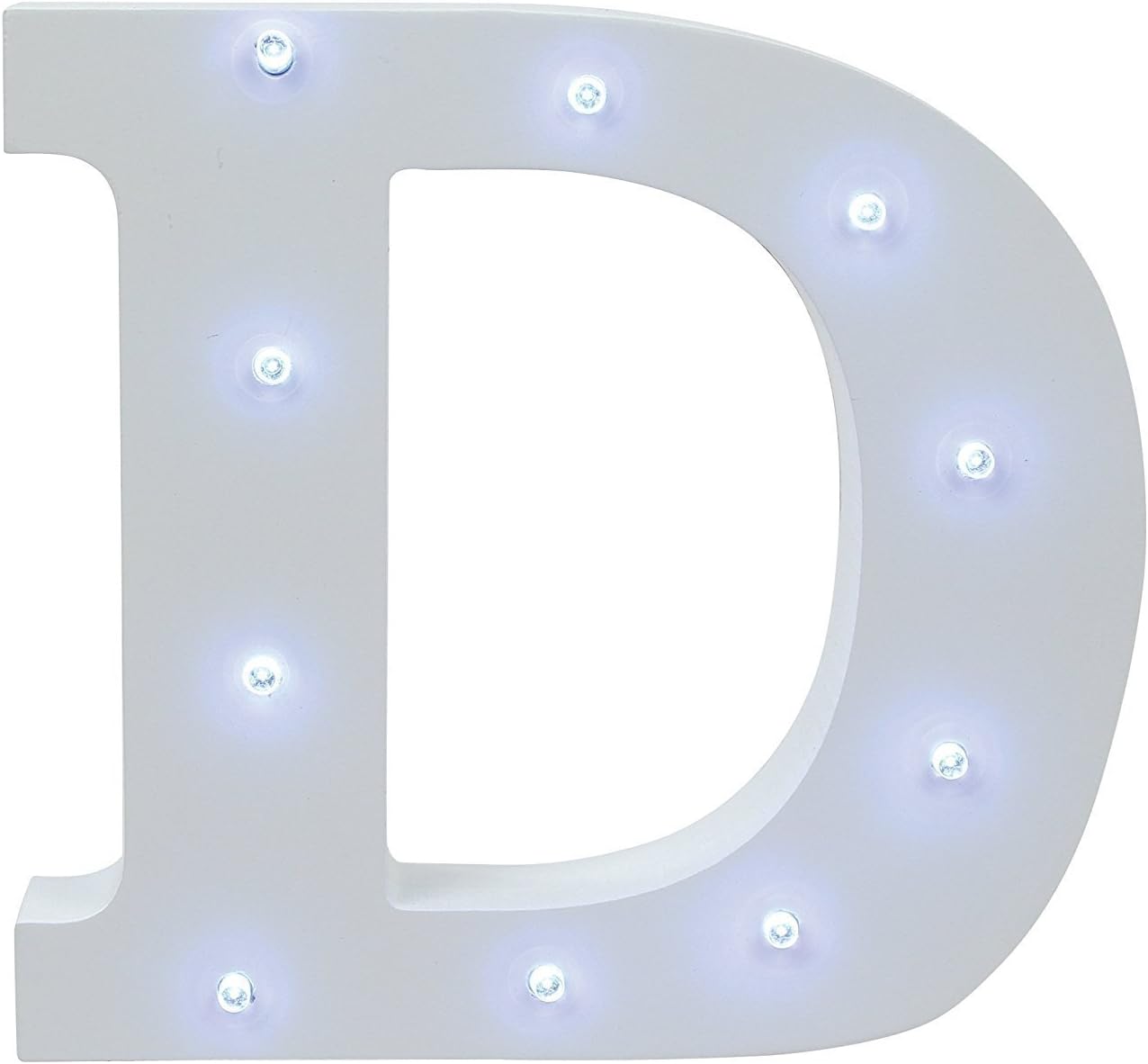 Decorative Alphabet Letters, S7 SEVEN Light Up Wooden Marquee Sign Cool white LED Letter Lights Sign with Battery Operated LED Lights for Party Wedding Decor, Letter (D)