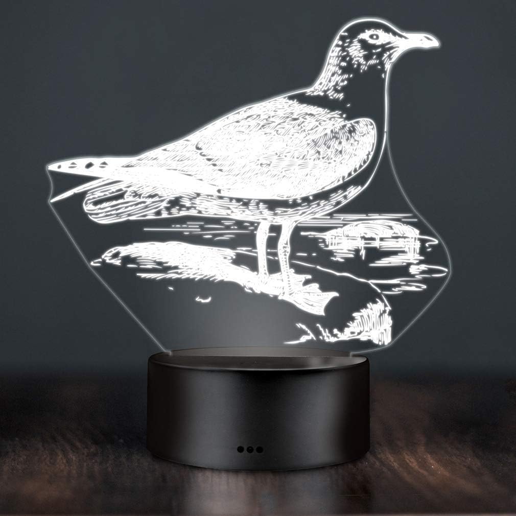 SUPERIORVZND 3D Peace Dove Night Light Touch Table Desk Optical Illusion Lamps 7 Color Changing Lights Home Decoration Xmas Birthday Christmas Gift
