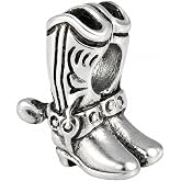 Cowboy Boots Charm, Silver Western Boot Charm Compatible with Pandora Bracelets &amp; Necklaces, Country Western Jewelry, Cowgirl Gift