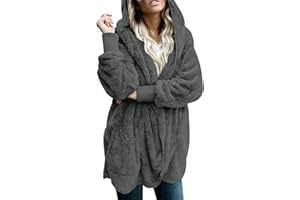 LONGYUAN Womens Jacket Winter Coats Hooded Cardigan Fleece Sweaters