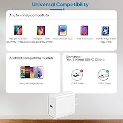 USB C iPad Fast Charger for iPad 10th,iPad Pro
