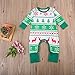 Newborn Baby Girl Boy Christmas Long Sleeve Snowflake Deer Romper Playsuit Outfits … (Green, 80 (12-18 Months))