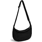 Crossbody Sling Bag for Women Men Trendy, Crescent Bag with Adjustable Strap, 2 Zippers Lightweight