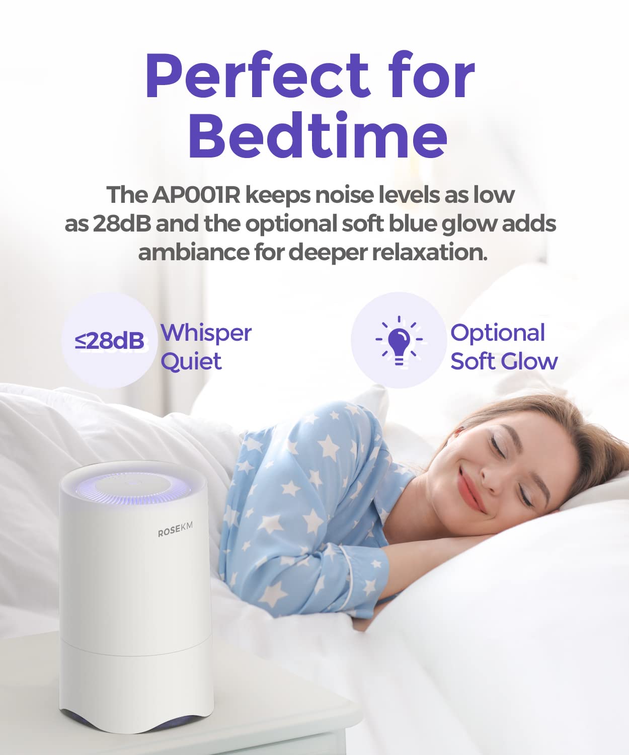 Small Air Purifier for Home Bedroom, Personal Desk Mini Air Purifier, Room Hepa Air Purifier Fresheners Cleaner for Dorm, Pets, Smoke, Desktop, Office (White)