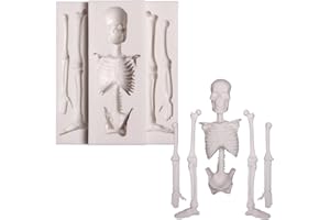 LCCAKEM Skull Silicone Fondant Mold, Halloween Skeleton Chocolate Baking Mold for Cake Decoration Cupcake Topper Candy Sugar Craft Gum Paste Clay Resin