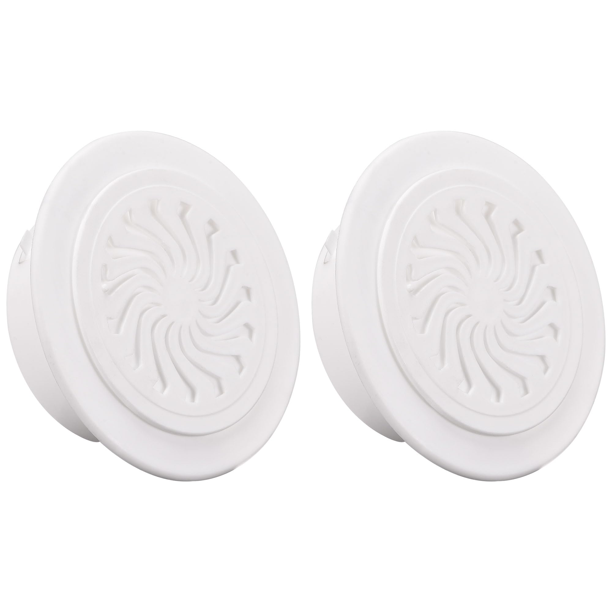 sourcing map Round Vent Cover, ABS Plastic Adjustable Air Vent Cover White for 3.1" - 3.5" Diameter Hole 2pcs