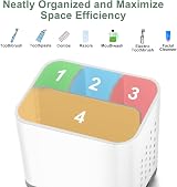 toprance Anti-slip Electric Toothbrush Holder with 4 Compartments view 4