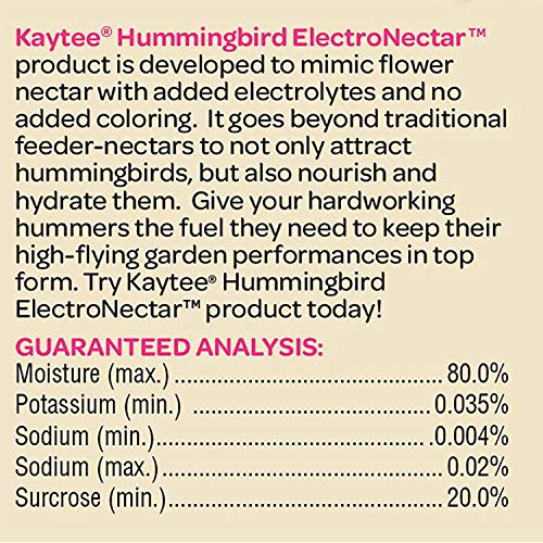 Kaytee Hummingbird ElectroNectar Wild Bird Food, Ready to Use, 64