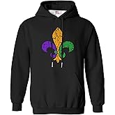 Arvilhill Men's Mardi Gras Hoodie Carnival Print Hooded Sweatshirt with Kangaroo Pocket (S-3XL)