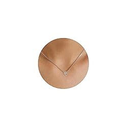MONOOC Small Initial Necklace, 14K White Gold