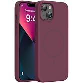 Miracase Silicone for iPhone 13 Case, Wine Red | Soft Anti-Scratch Microfiber Lining, Premium Silicone Cover Shockproof Drop Protection Phone Case for 13
