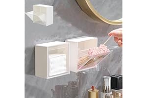 Wall Mounted Organizer Box Modular Transparent Front Space Saving Design for Bathroom Cotton Swabs, Kitchen, Jewelry, Desk, W