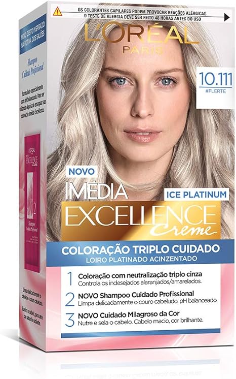 Coloração Imédia Excellence Ice Colors, L'Oréal Paris, 10.111 Flerte